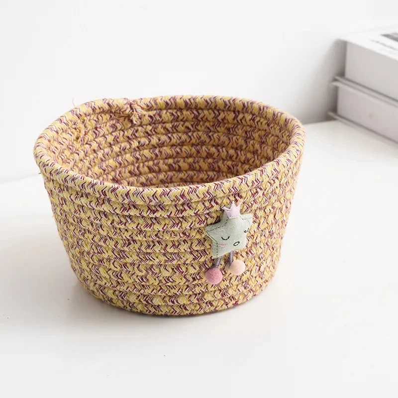 

Мультяшная наклейка настольная детская Косметическая корзина для хранения хлопковая нить прикроватная корзина для хранения окружающей среды