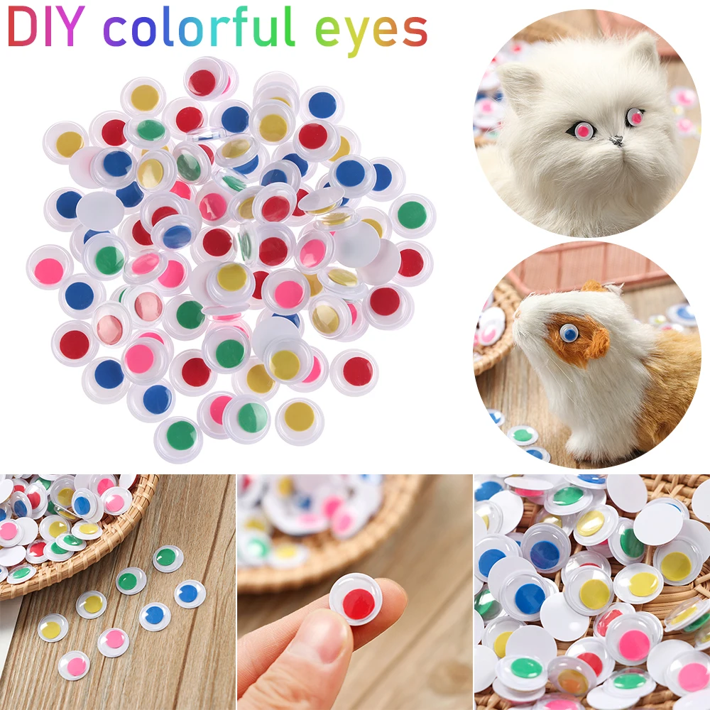 100 шт./пакет Цветные глаза пластиковые двигающиеся сделай сам 3D куклы аксессуары