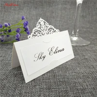 10pcs wedding name cards laser cut place escort card pearlscent paper cards guest name place card wedding table decoration 8z