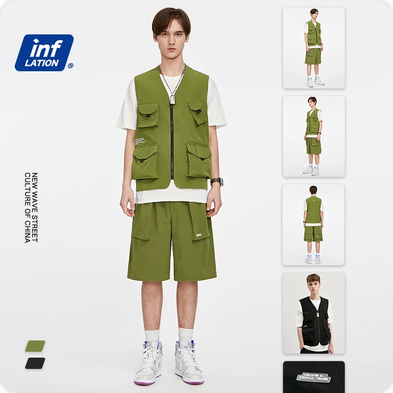 Мужской костюм без рукавов с карманами и эластичной талией | Мужская одежда