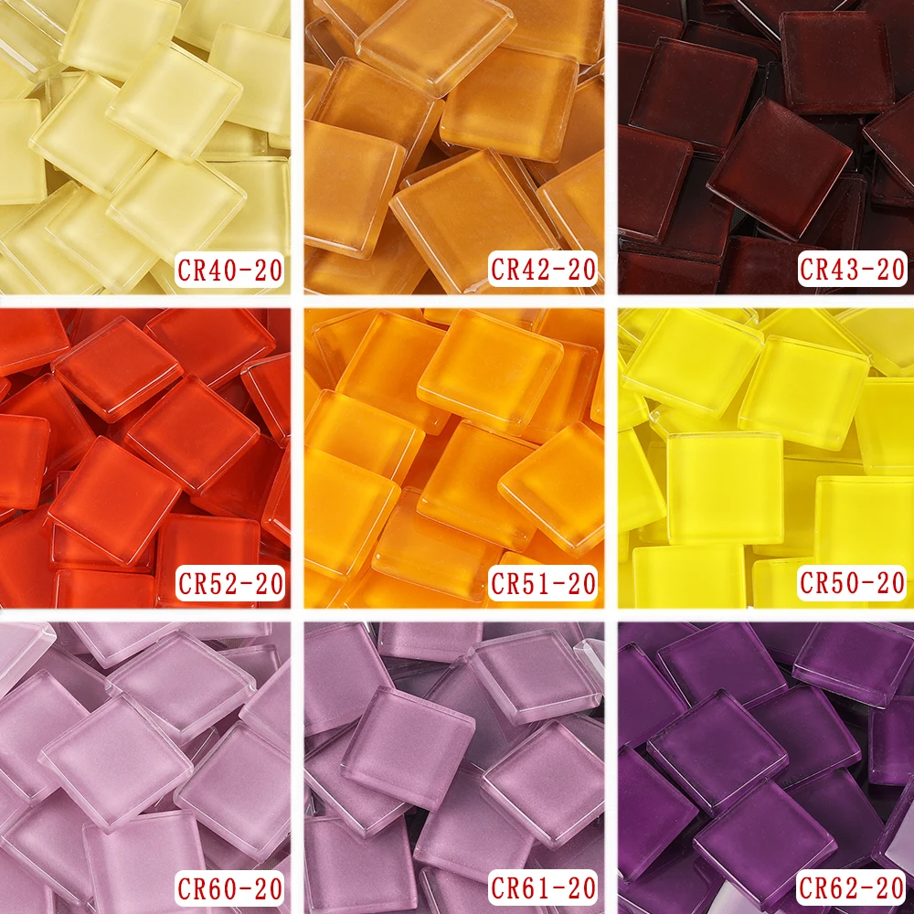 200 gram/50 pcs 20 X 20mm Square Crystal Mosaic Tile Mixed Color DIY Soft Art Supplier | Дом и сад