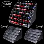 Стойка-органайзер пластиковая для маникюра и нейл-арта, держатель для лака от 1 до 7 уровней, акриловая настольная подставка, органайзер для помады