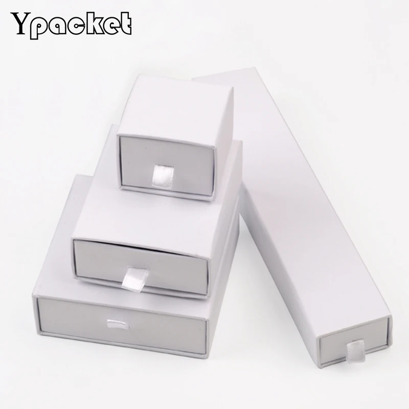 Boxes For Jewelry 50pcs/Set White Drawer Portable Bracelet Necklace Pendant Ring Packaging Boxes Jewellery Organizer 9x9x3cm