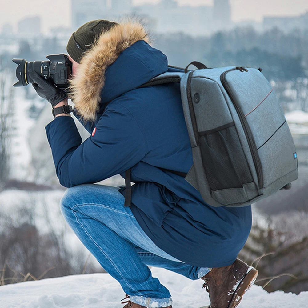 food travel mobilephone sunglasses slr dslr dual shoulder large capacity camera backpack zipper waterproof scratchproof bag free global shipping