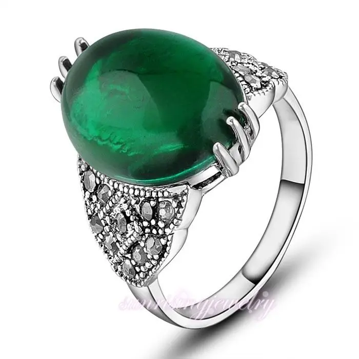 Бесплатная&gt винтажное зеленое коктейльное массивное кольцо с большим камнем 18 К