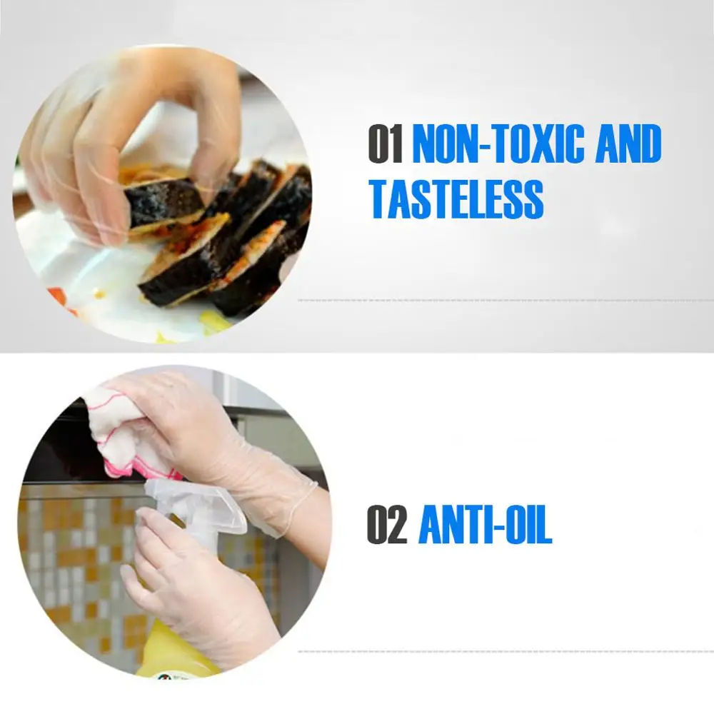 50 шт одноразовые перчатки прозрачные пластиковые безопасные для приготовления