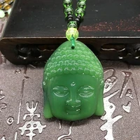 green natural stone prayer beads necklace buddhist mala pendant necklace for men women jewelry talisman