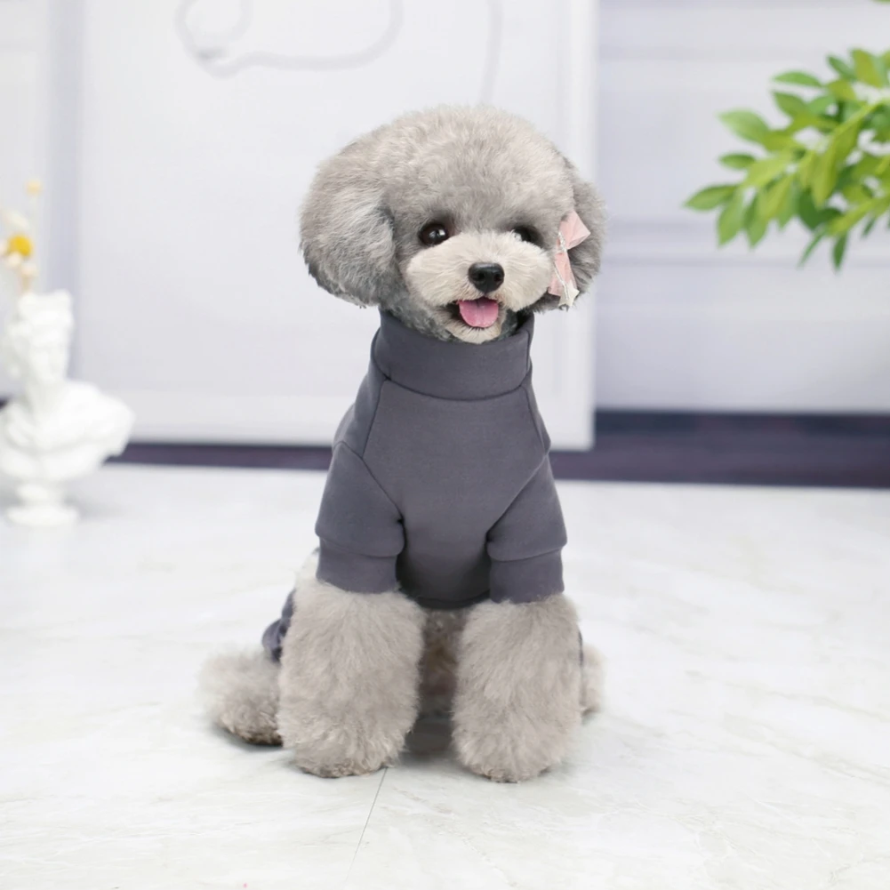 Зимняя одежда для собак теплые комбинезоны свитер с высоким воротом маленьких