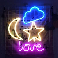 creative led neon light colorful rainbow stars moon neon sign for room home party wedding decoration xmas gift neon lamp