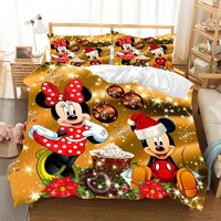 christmas mickey minnie bedding set duvet cover pillowcase home textile adult children gift queen king size bedding set