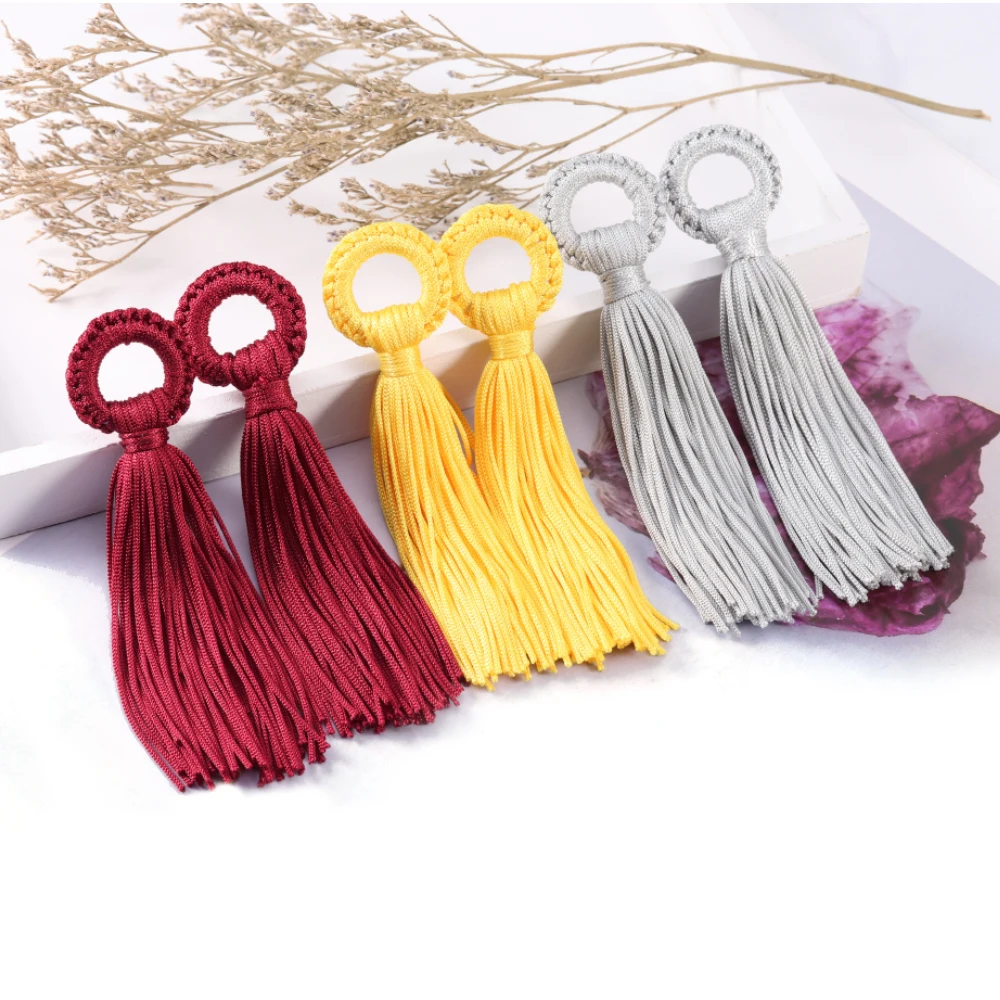 

6pcs/lot 11cm Colorful Cotton Silk Tassels Fringes Brush for Earring Charms Pendants DIY Jewelry Making Findings Handmade Crafts