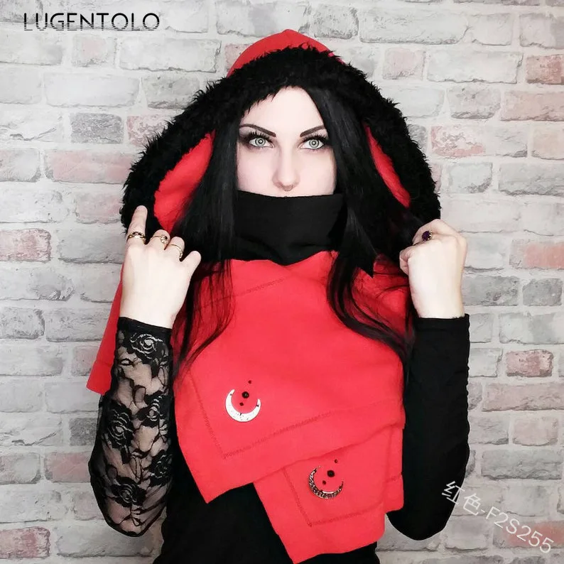 

Women Hat New Adult Scarf Decoration Shawl Hood Pointed Hat Winter Solid Thickened Caps Female Hats Lugentolo