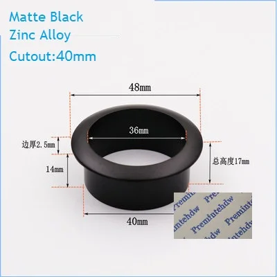 Zinc Black 40mm 4 шт./лот Матовый Черный Хром Цинк пластиковый настольный втулка фланец кабельный выход аккуратная Заглушка с отверстием для проводов щетка управления - Цвет: Zinc Black 40mm