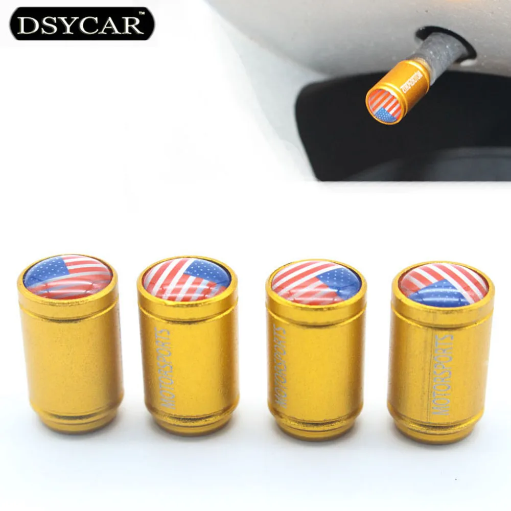 DSYCAR 4 шт./лот американский флаг США автомобильный велосипед мото колесо колпачок