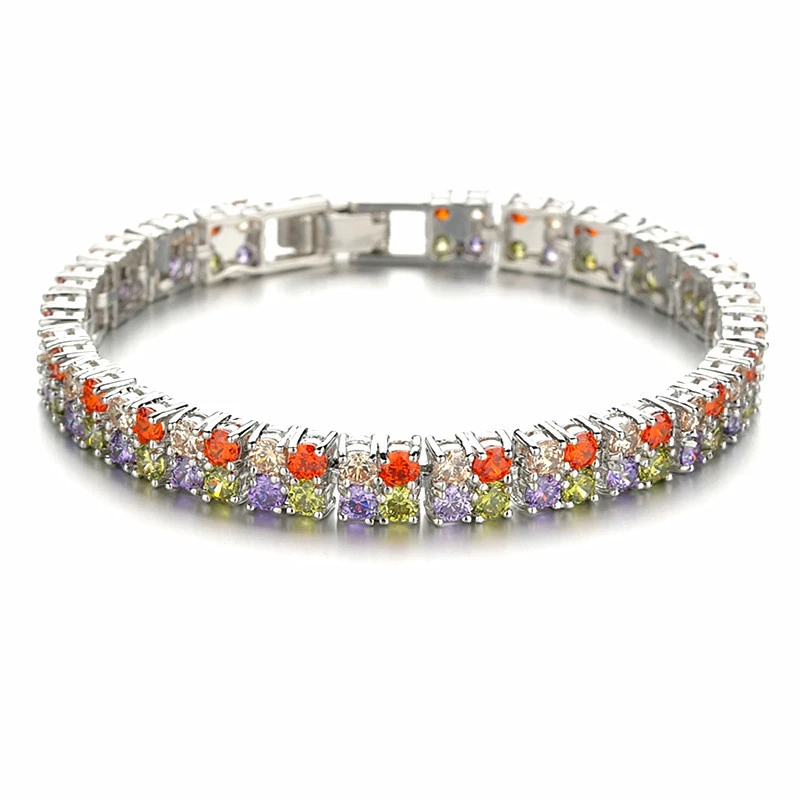 

17.5 Cm Mixed Color Europe America Copper 3A Zircon Bracelet 2021 Trend Contracted Bracelet For Women Fashion Nothing Jewelry