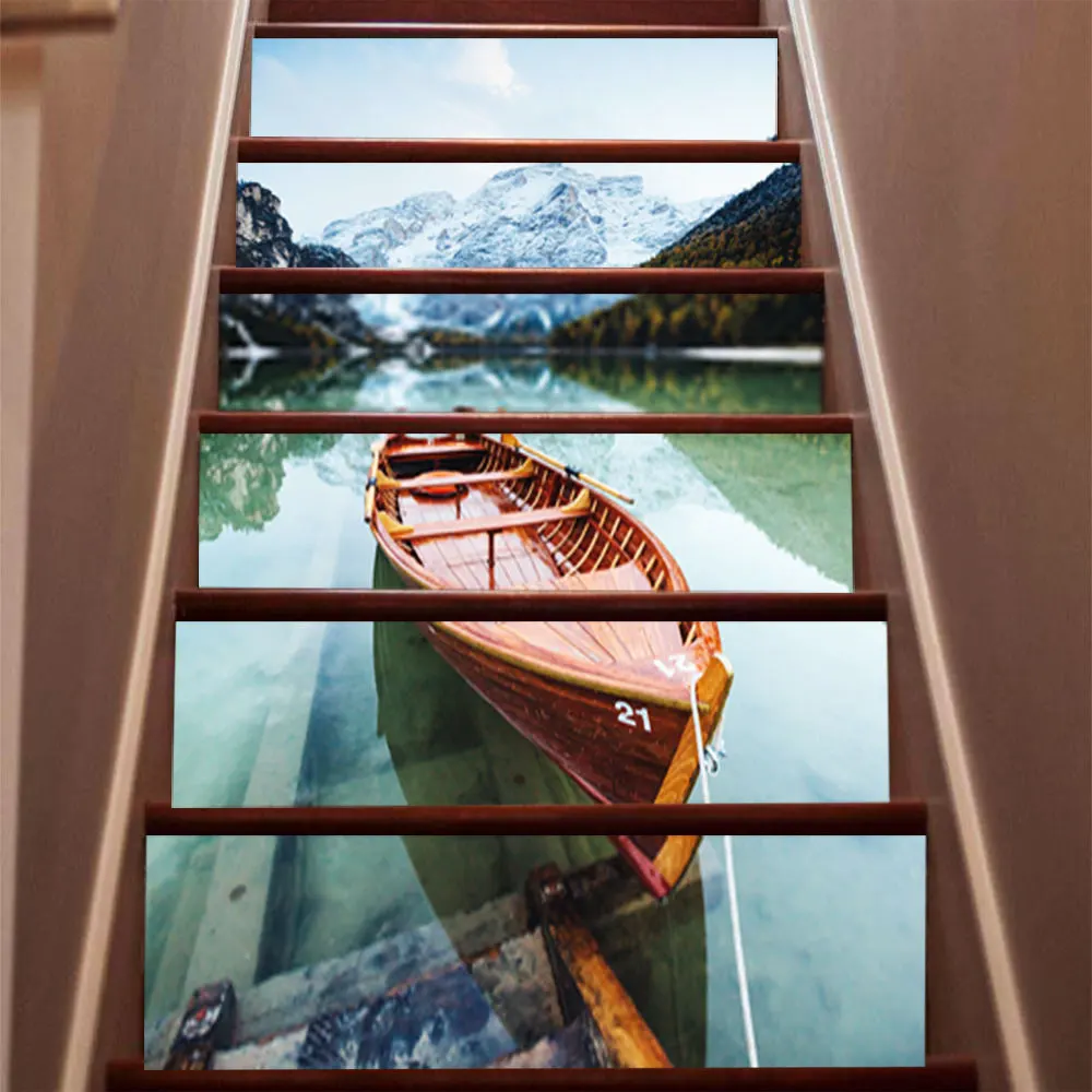 6 шт./компл. деревянная лодка лестница наклейка плитка Backsplash сделай сам наклейки