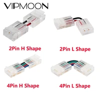 5set l shape 2pin 4pin led connector for connecting corner right angle 5050 rgb 3528 led strip push in terminal block conectors