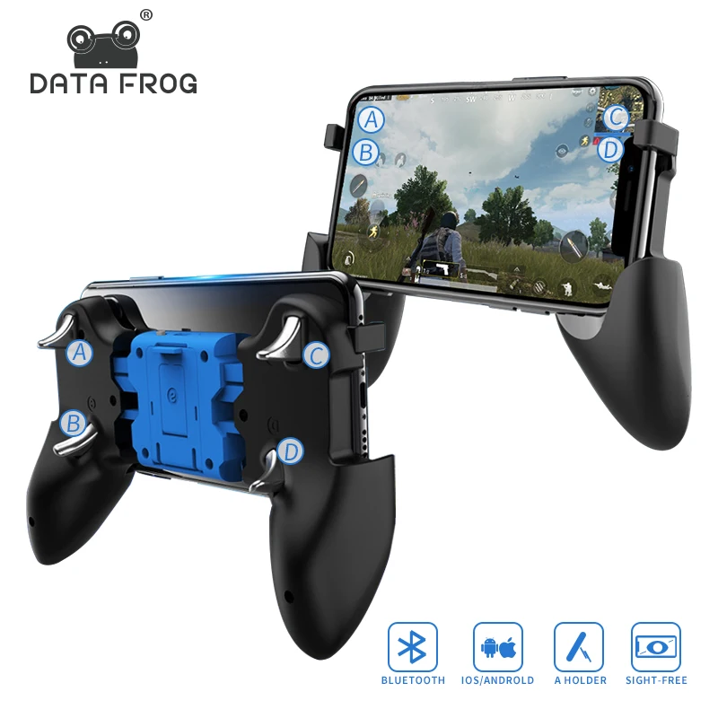 Беспроводной Bluetooth аккумуляторная игровой контроллер для Pubg игрового контроллера геймпад для iPhone iOS 2-в-1 ручка и кронштейн для телефонов на базе Android с Bluetooth