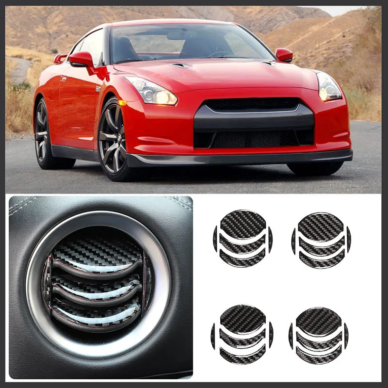 

For Nissan GTR R35 2008-2016 car styling real carbon fiber central control air outlet sticker car interior accessories