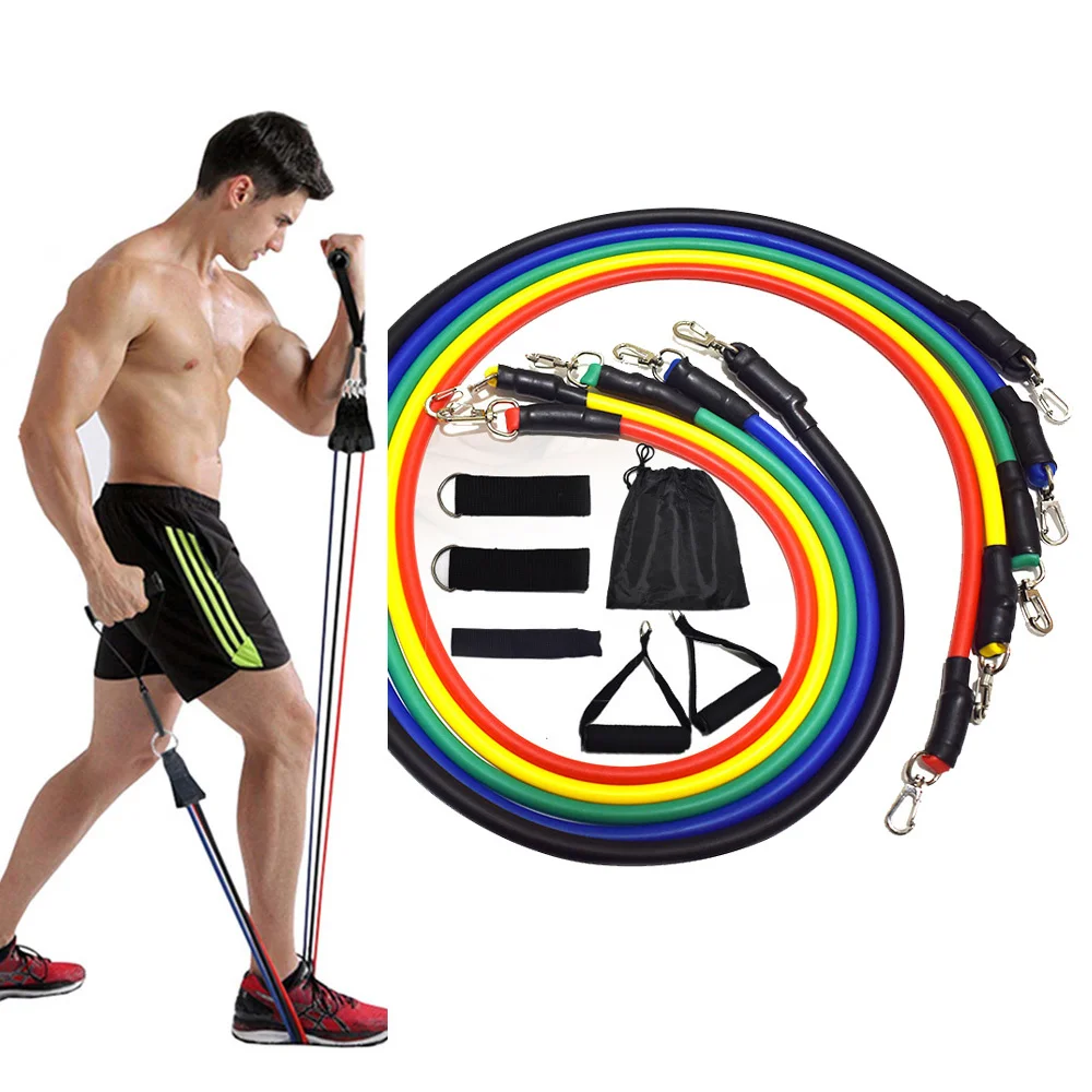 

15 Pcs Resistance Bands Set Fitness Bands Resistance Gym Equipment Exercise Bands Pull Rope Fitness Elastic Training Expander
