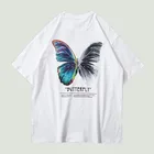 Футболка мужская оверсайз в стиле хип-хоп, хлопковая тенниска с принтом бабочки, повседневная майка с коротким рукавом, уличная одежда в стиле Харадзюку, на лето