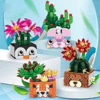 diy simulation flower building blocks enlightenment desktop model flower arrangement potted building blocks childrens toys