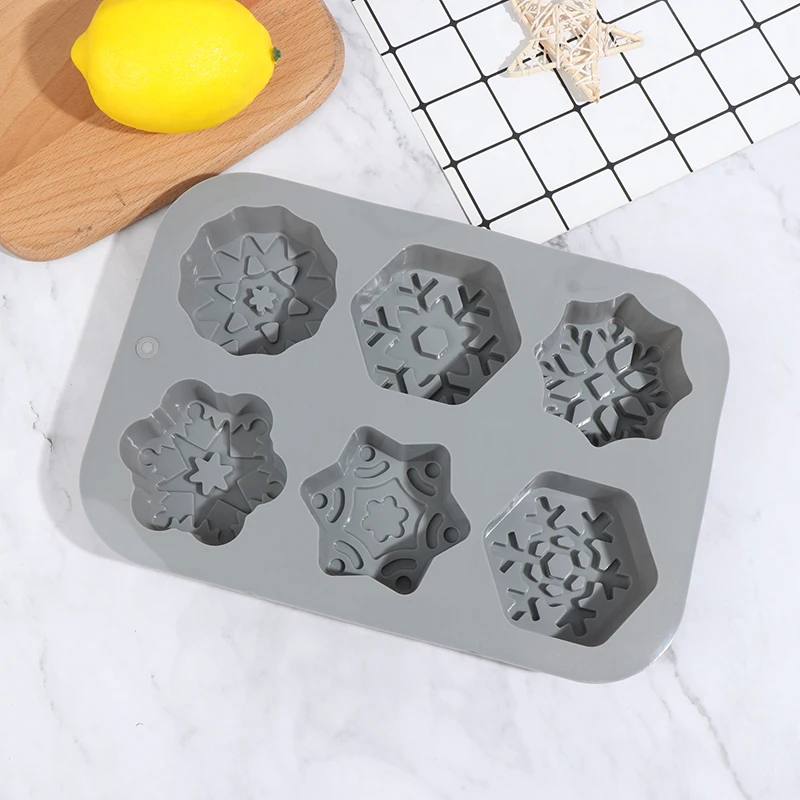 

Christmas Aroma Gypsum Plaster Crafts Mould Snow Silicone Soap Candle Molds Snowflake Shape Soap Silicone Mold