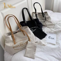 fashion all match canvas bag women large shopping bag letter canvas shoulder bags female handbag casual tote bags letter handbag
