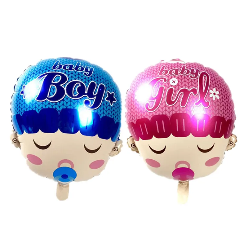

1PC 48x58cm Big Head Baby Boy Girl Baby Shower Globos Pink Blue Helium Foil Balloons Birthday 1st Party Supplies