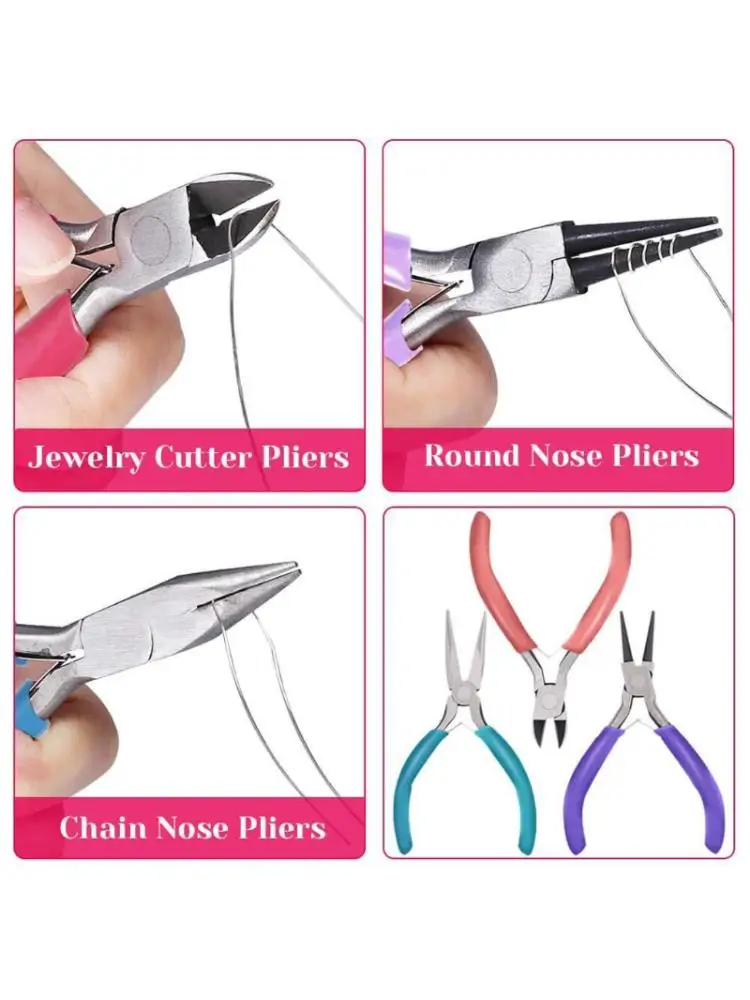 

7 Pack Jewelry Making Tools Needle Nosed Round Nose Pliers Side Cutters Beading Jewelry Wires Jewelry Making Supplies