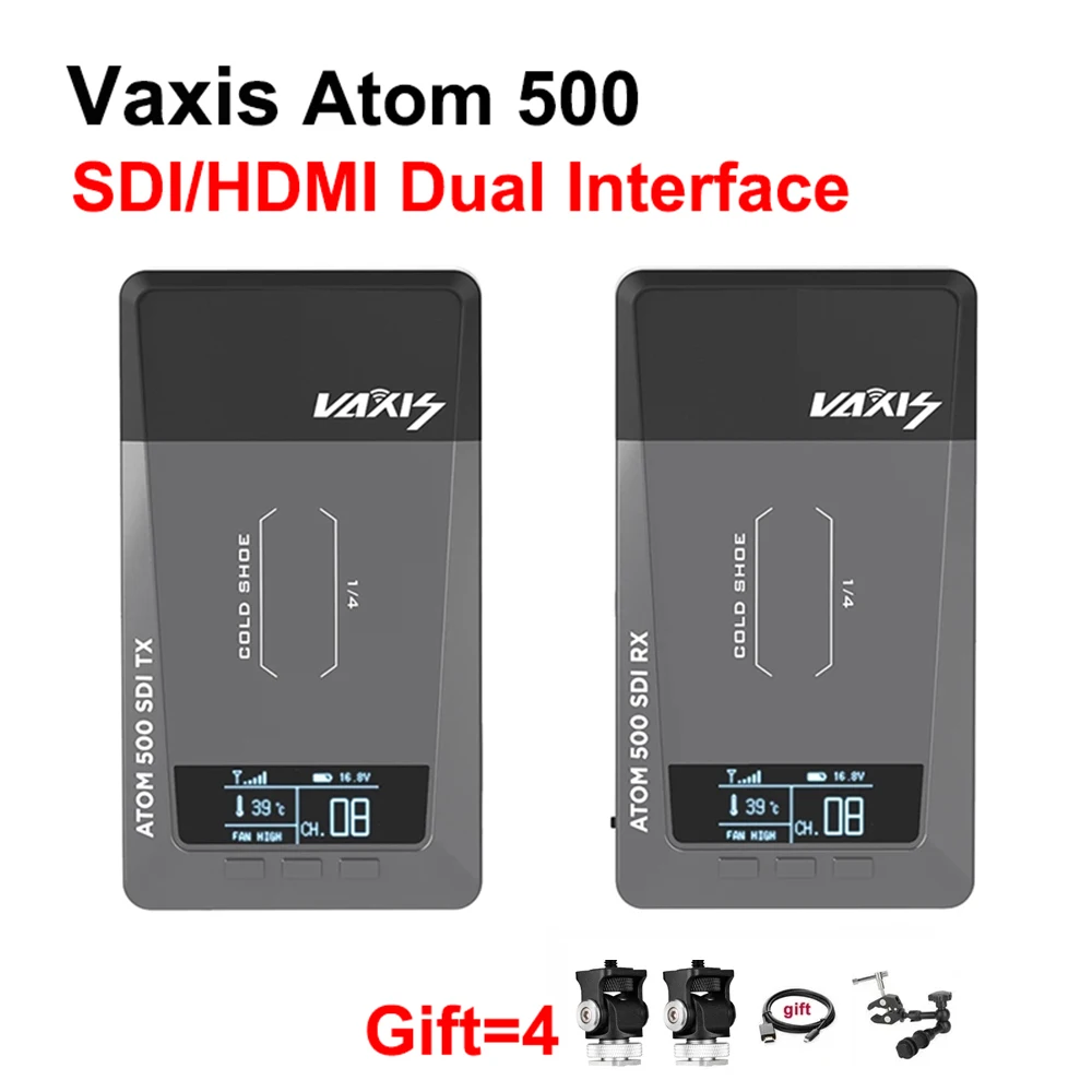 

Беспроводная система передачи видео Vaxis ATOM 500 SDI 500ft, 1080P HD SDI/HDMI, двойной интерфейс, приемник-передатчик изображения