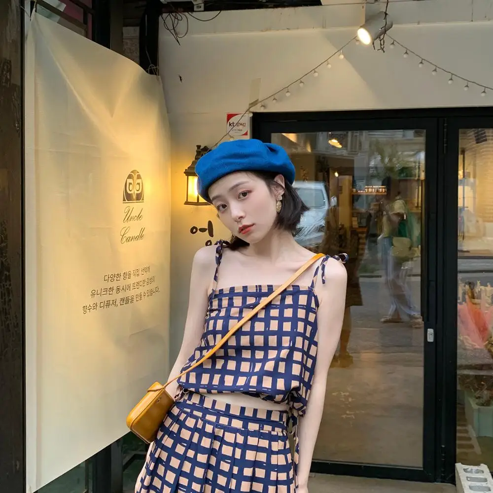 

Japanese Joker Blue Beret Female Washable Papyrus Autumn Thin Breathable Painter Hat