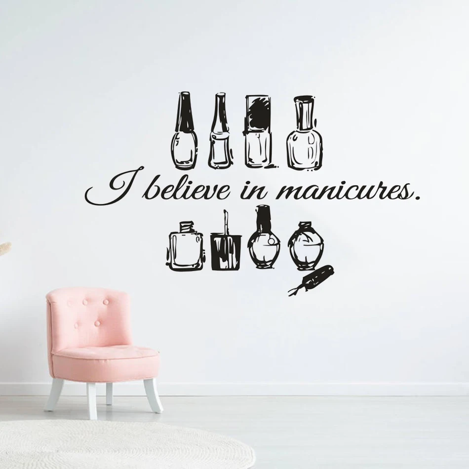 Маникюрные маникюры Цитата Наклейка на стену для ногтей студия стены окна Декор