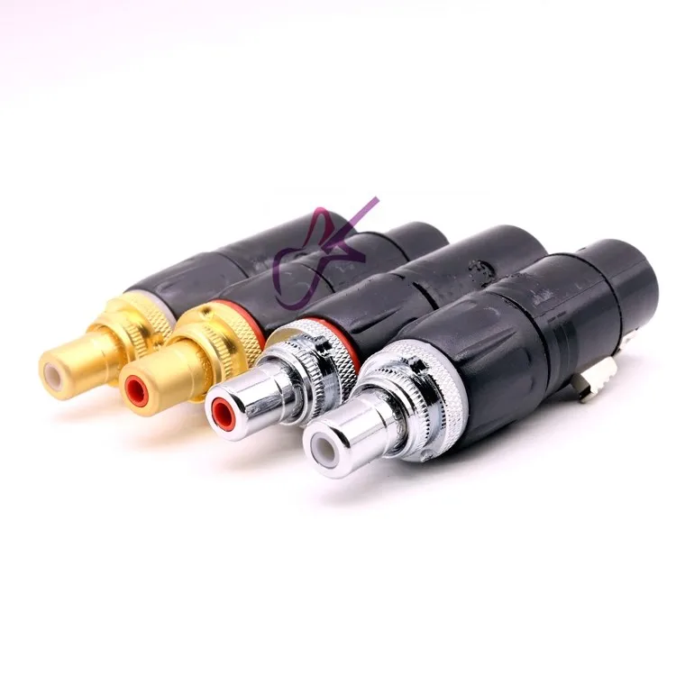 

4Pcs/set HIFI Audio Connector RCA To XLR Male Female Plug Gold Plated and Phodium plated Connector Plugs