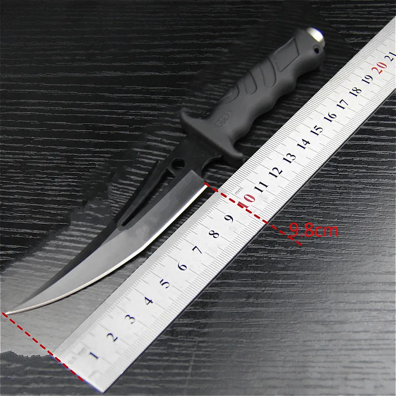 

EVERRICH G10 black fiber handle tactical straight knife black sharp hunting knife diving knife + nylon sleeve