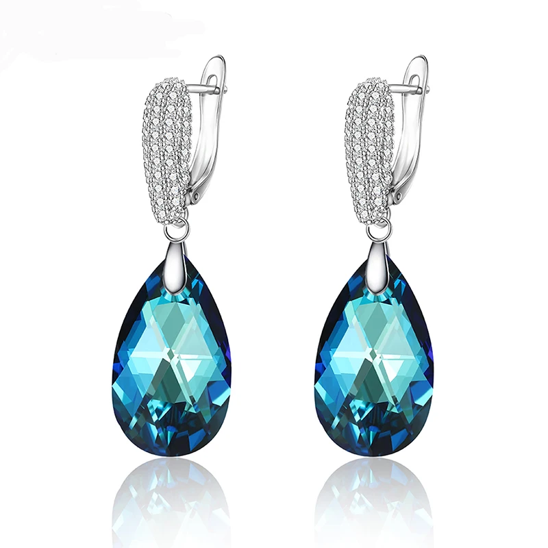 Xuping 11,11, серьги в форме капли воды, кристаллы от Swarovski, элегантные ювелирные изделия для девушек, женские вечерние серьги, изысканный подарок, M62-20491