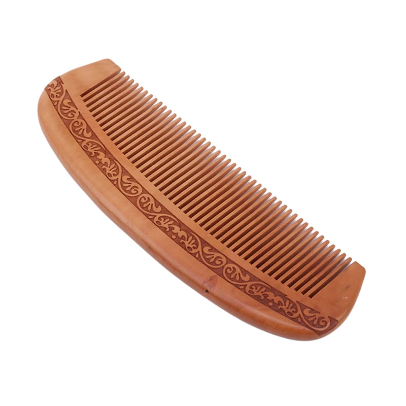 Натуральные широкие мягкие зубья персиковая древесина без статического массажа