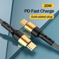 tomtif 1 2m pd type c to type c usb cable male to male golden plug data wire for samsung xiaomi iphone fast charging 3a pd cable