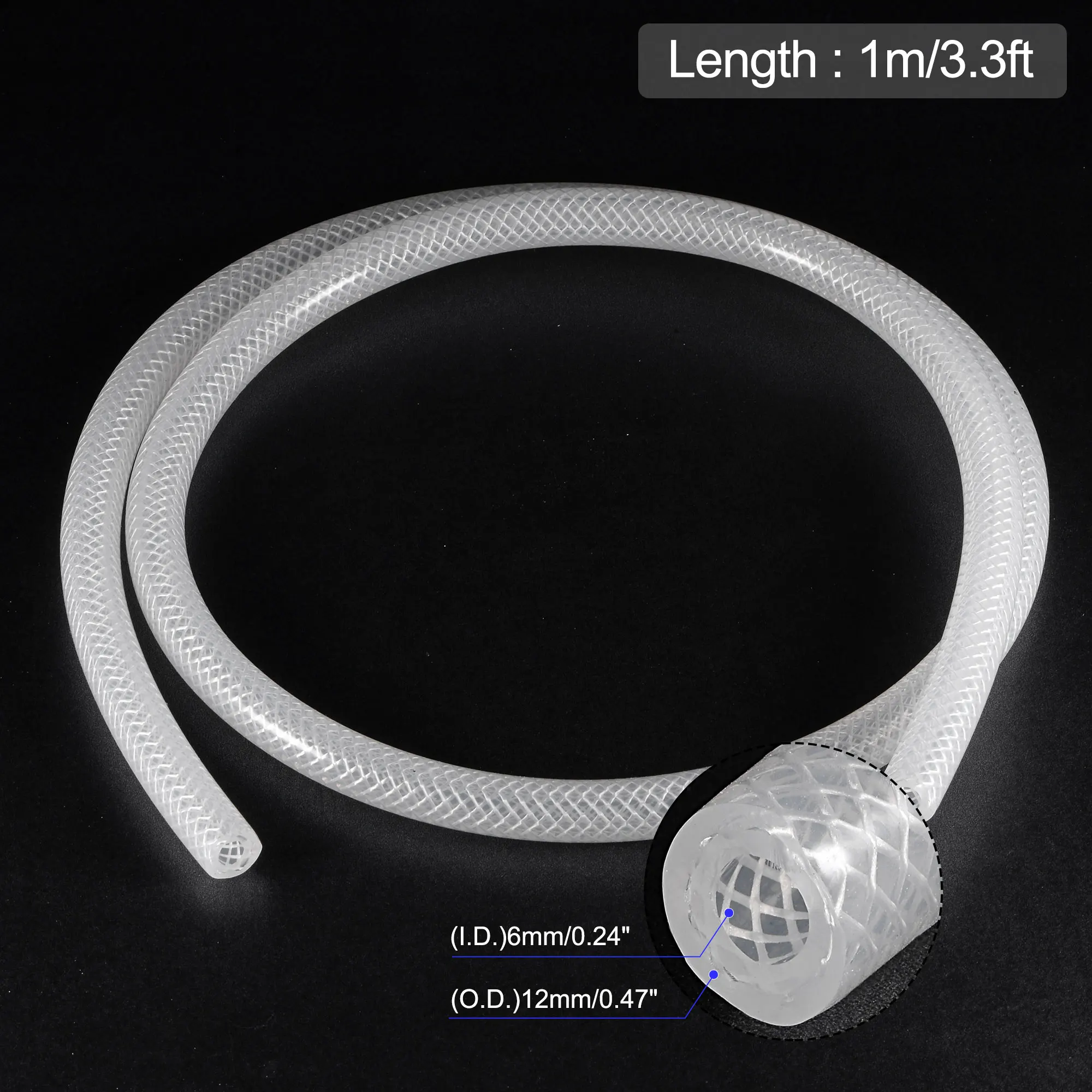Силиконовый шланг для вакуумного отопителя Uxcell 1/4 дюйма ID футов 101psi 392F усиленный