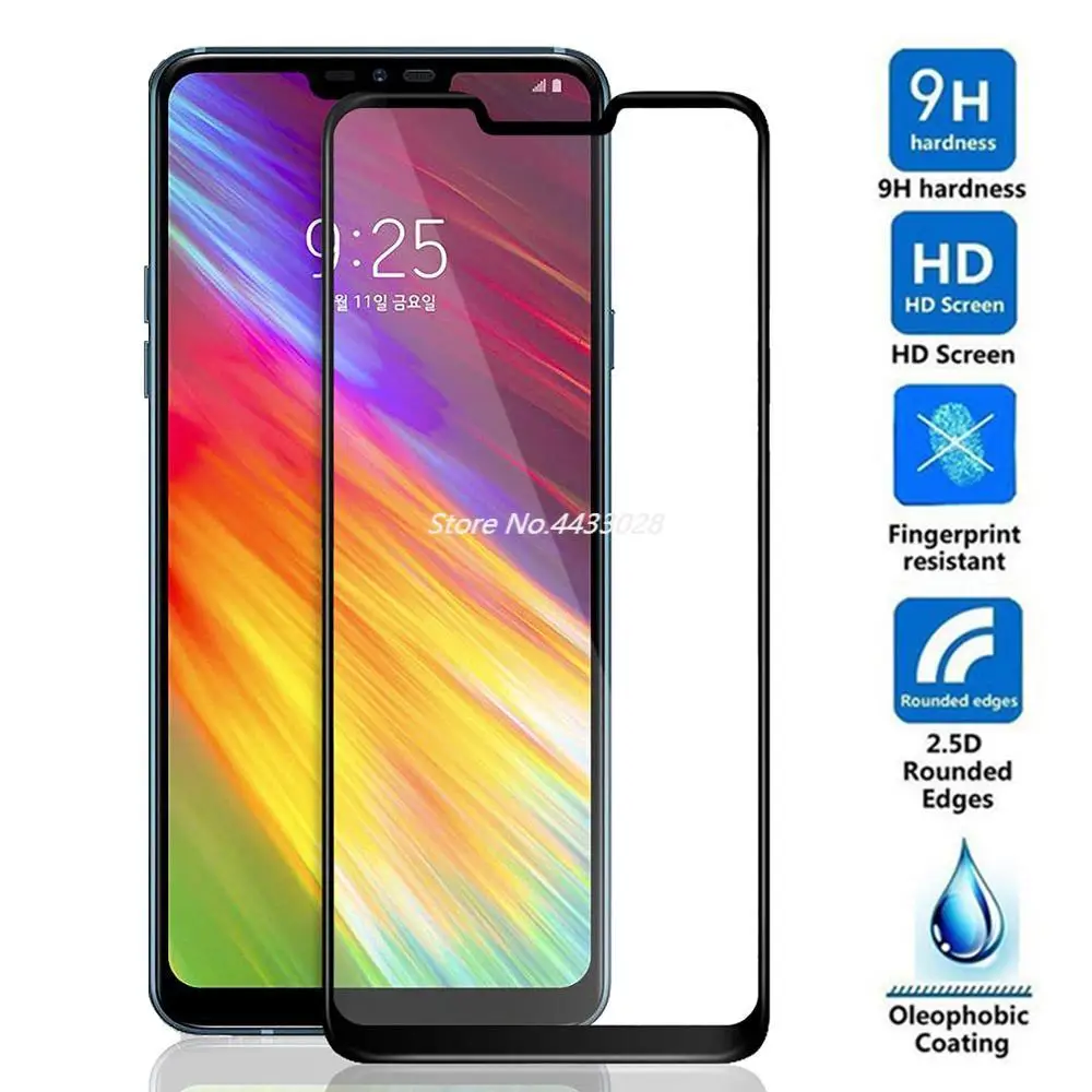

9H Full Glue Cover Tempered Glass For LG W10 W30 G6 G7 G8 K40 K50 Q60 Q7 Q9 Stylo 6 4 5 Screen Protector Protective Film Glass