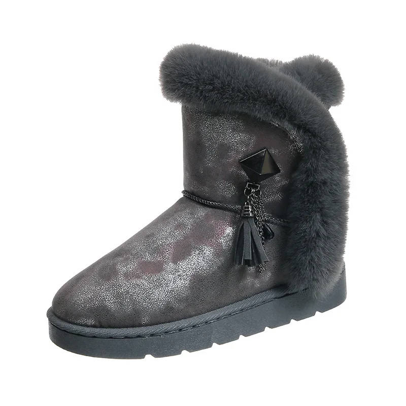 Женские зимние ботинки Новинка 2020 года кожаные теплые камуфляжного цвета с