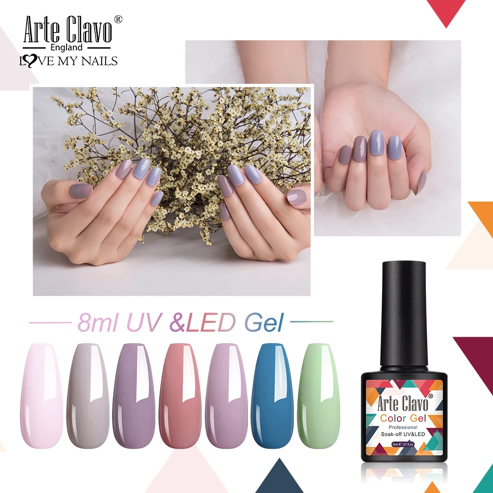 

Arte Clavo 2021 Summer Autumn Color 8ml UV Gel Nail Polish Coat Nail Gel Polish Varnish UV&LED Nail Art Laquer Manicure Soak Off
