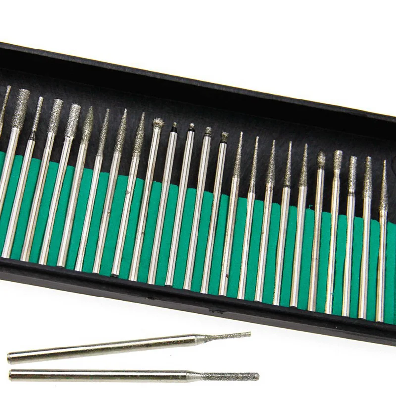 

90 Pcs Diamond Burr Bits Drill Glass Gemstone with 1Pcs Adjustable Spring Pressure Heavy Duty Automatic Centre Punch