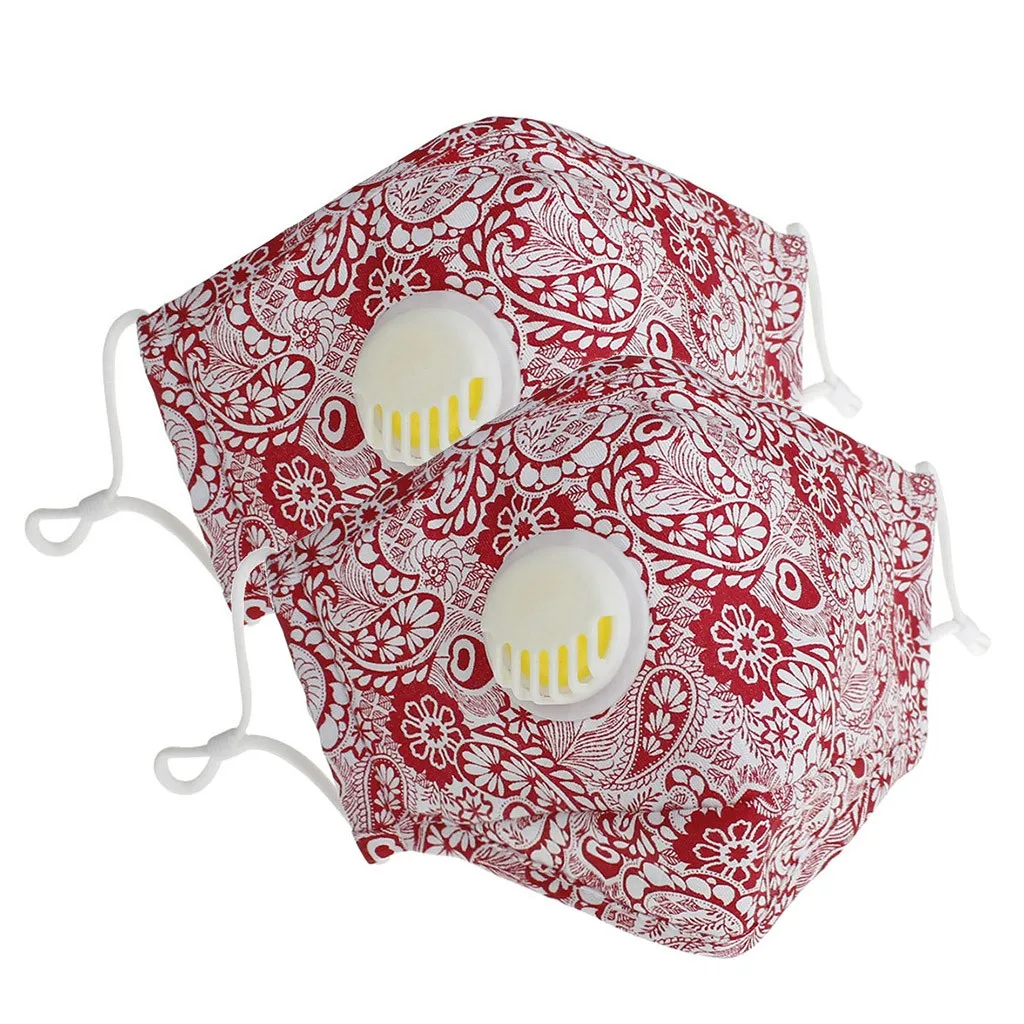 2 шт. модные маски для лица взрослых цветочный ветрозащитный маскарадный