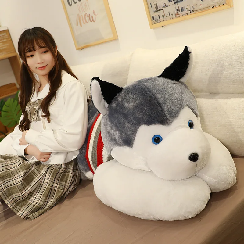 

120cm Giant Dog Plush Toy Soft Stuffed Husky Long Pillow Cartoon Animal Doll Sleeping Pillow Cushion Home Decor Kids Gift