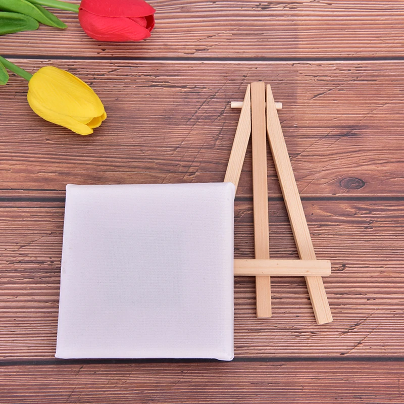 

Mini Painting Stretched Canvases on Wooden Frames 10cm x 10cm for Children's