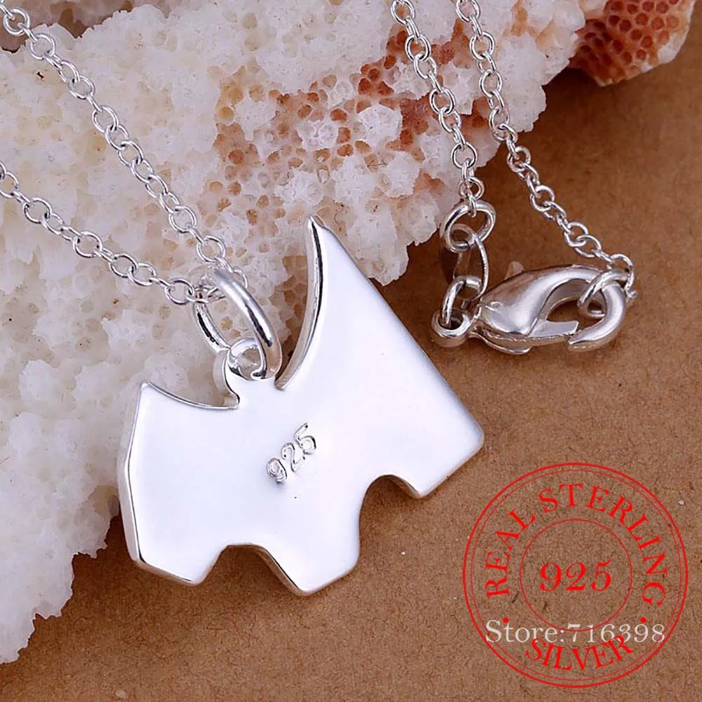 Подвесные Ожерелья модные Dog Tag милые Подвески для женщин стерлингового серебра