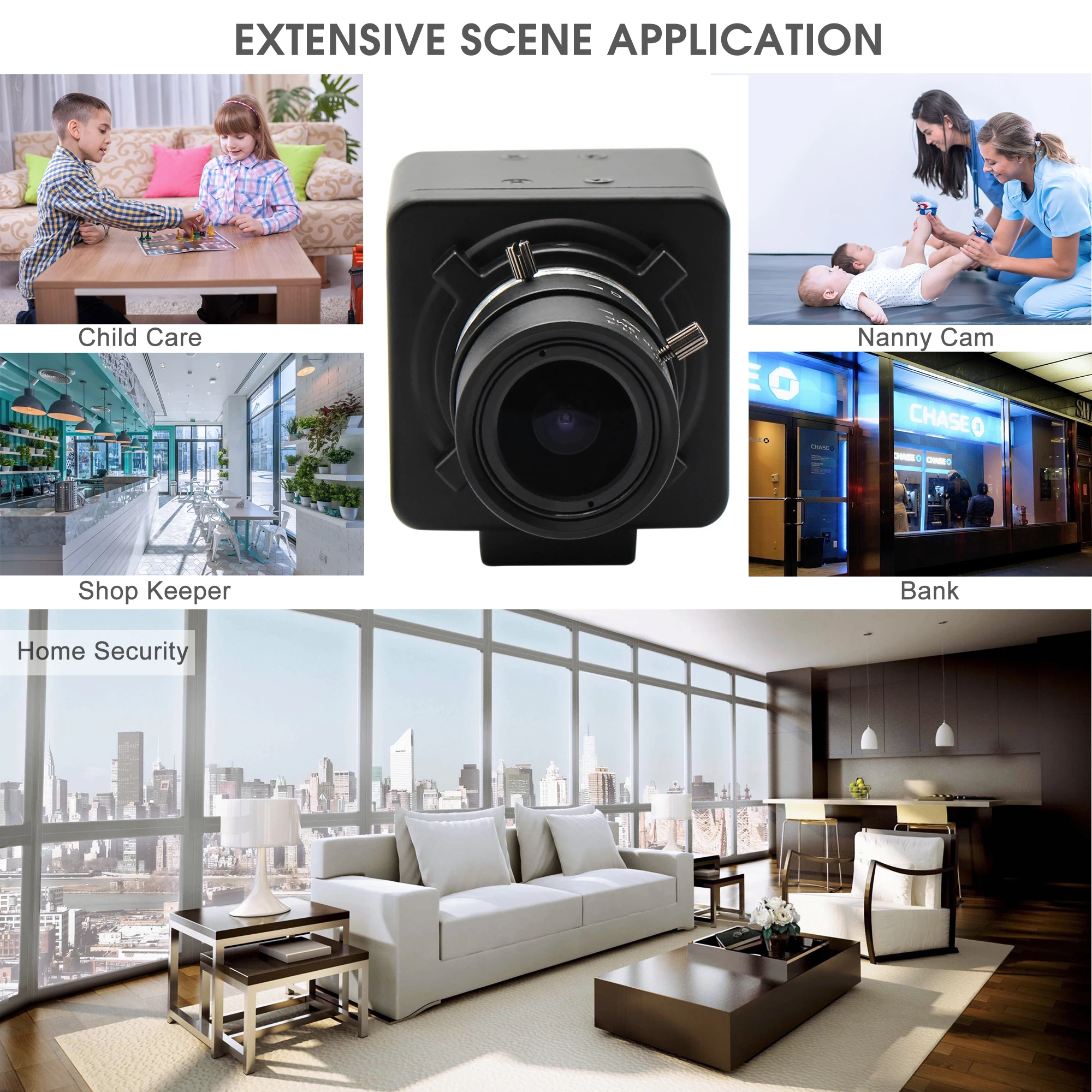 2.8-12mm varifocal lens MJPEG 8MP usb webcam Sony IMX179 digital video box inside surveillance camera module | Безопасность и