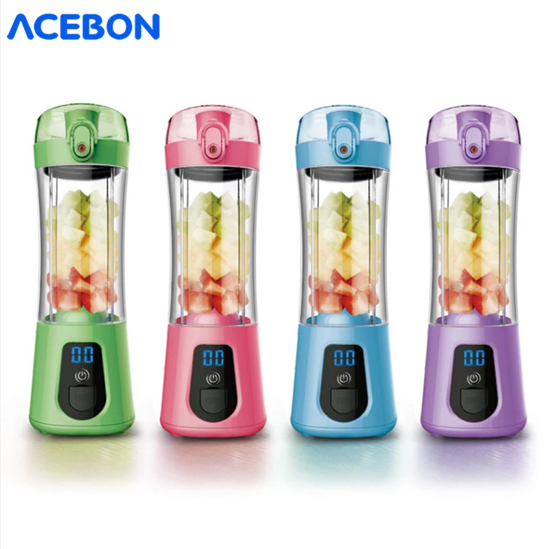 Портативный блендер миксер с 4 лезвиями 380 мл|Соковыжималки| |