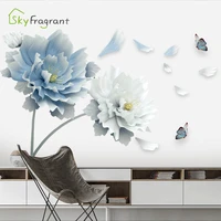 3d stereo flowers stickers home creative bedroom wall decor self adhesive living room decoration wall sticker room decoration